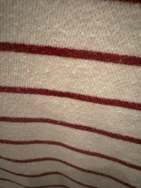 perfectwhitetee Cream and Red Striped Crewneck Sweatshirt - Picture 3 of 4
